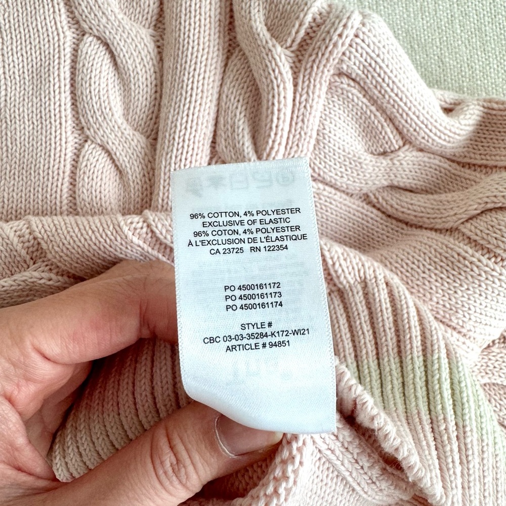 Aritzia TNA Varsity Cable-Knit Cropped Sweater β XS - Picture 7 of 9